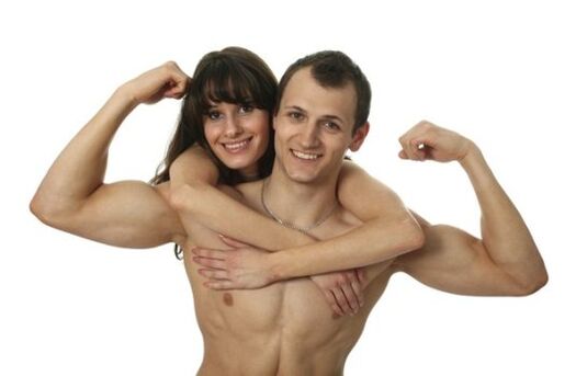 mulher e homem forte aumentaram a potência