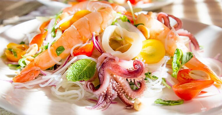 Salada de frutos do mar para aumentar a potência masculina